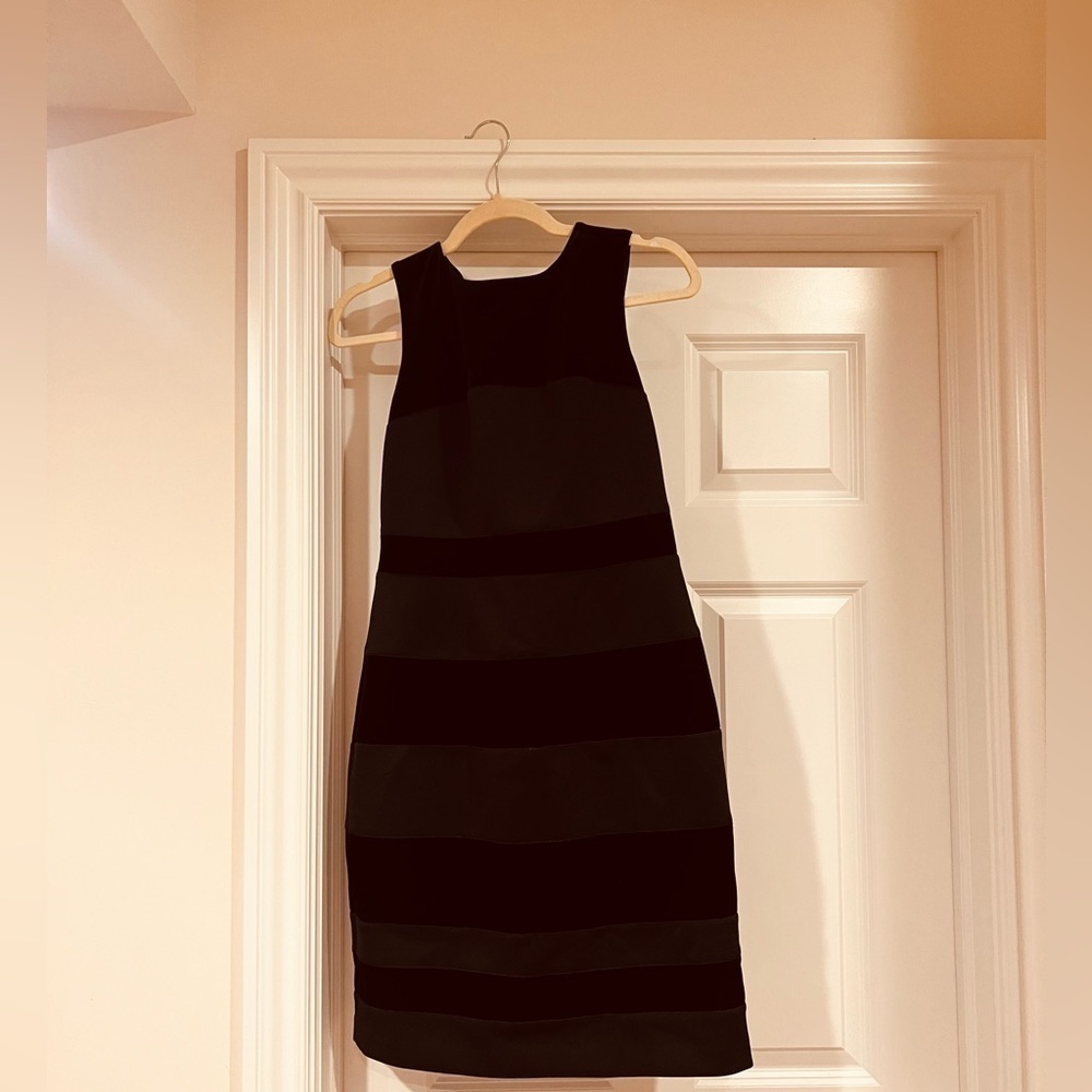 Tommy Hilfiger size 8 little black dress with velvet stripes - Picture 3 of 8